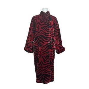 Vintage Faux Fur Tiger Print Long Coat, Made in France